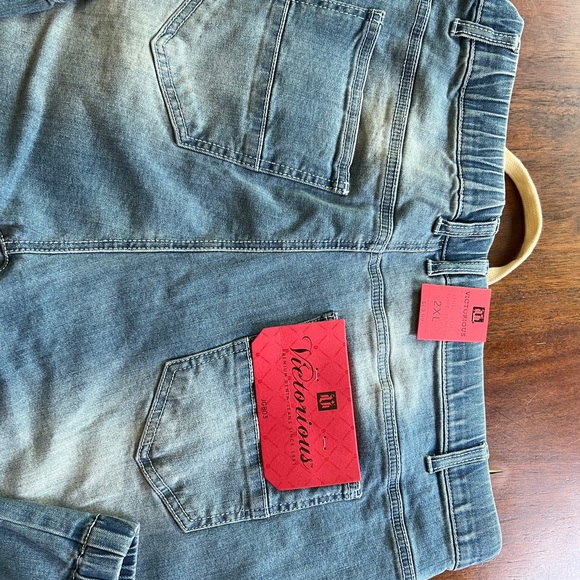 NWT victorious Los Angeles blue jeans size 2XL drawstring 5 pocket front/back - Picture 5 of 10